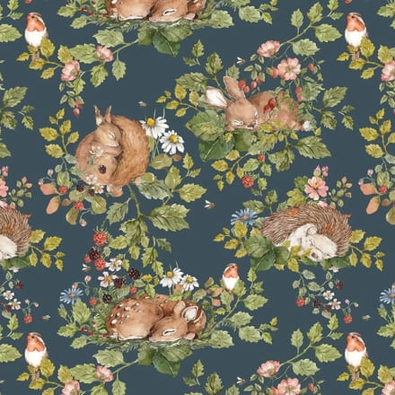 Baby behang Dekornik Little Sleepy Animals Dark