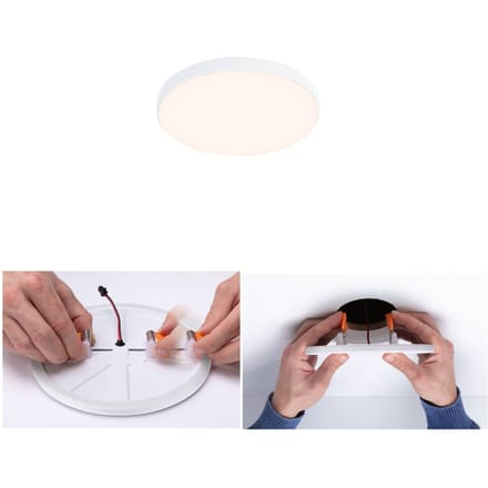 VariFit LED-inbouwpaneel Veluna Edge IP44 rond 90 mm 6W 450lm 3000K Wit dimbaar