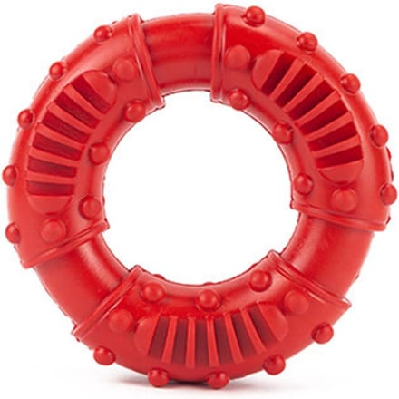 Hondenspeelgoed Donut - Kauwspeelgoed Puppy - Tandjes Verlichten - Duurzaam Rubber - Middelgroot Groot - Rood