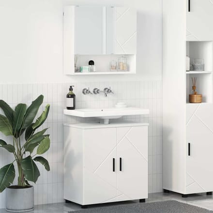 vidaXL - Badkamermeubel - Set - 2 - st - Wit - 61 - x - 35 - x - 64 - cm