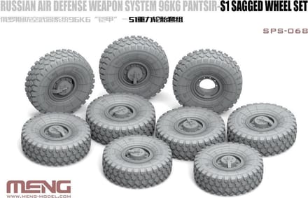Russian Air Defense Weapon System 96K6 Pantsir-S1 Sagged Wheel Set - Scale 1/35 - Meng Models - MM SPS-068