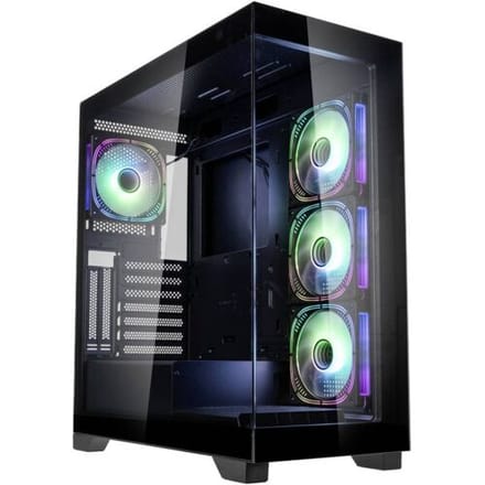 Kolink Unity Peak ARGB Midi-Tower Showcase, Tempered Glass - schwarz Midi-tower Behuizing, Gaming-behuizing, PC-behuizing Zwart
