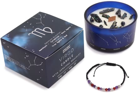 Zodiac kristallen kaars met edelsteen armband - maagd - sterrenbeeldkaars - virgo