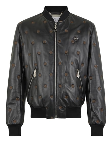 Embroidered Nappa Leather Bomber Monogram Monogram