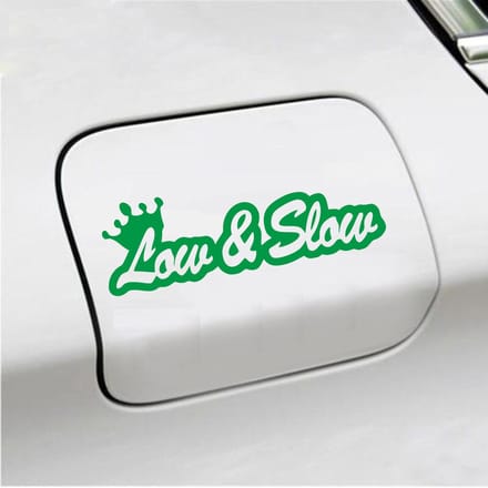 Bumpersticker - Low & Slow - 4,8 X 14,8 - Groen