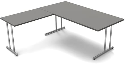 Hoekbureau Profi grijs 180cm