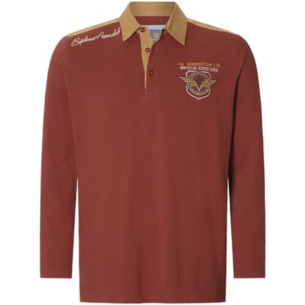 Jan Vanderstorm herren Sweatshirt - 68/70 - donkerrood - Plus Size