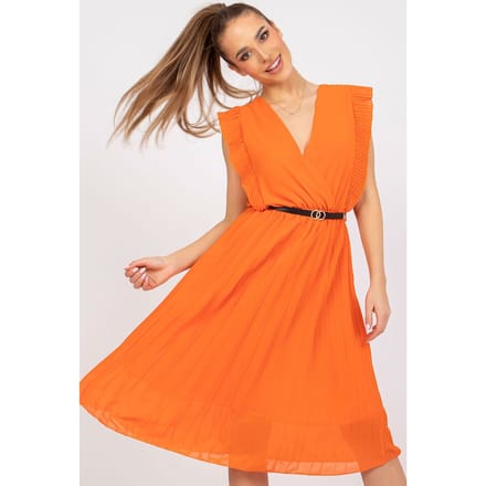 Sunny Pleat Dress - Oranje / One Size