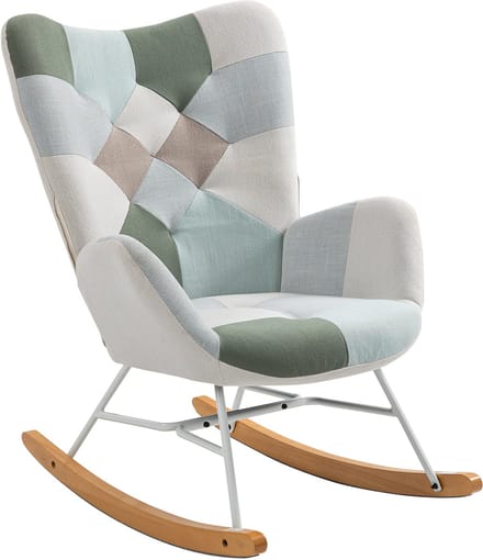 MEUBLES COSY Schommelstoel - Comfortabele Scandinavische - Aqua