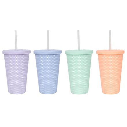 Drinkfles rietje uni diamond solid 500ml 4 assorti