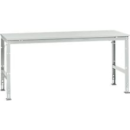 Manuflex werktafel UNIVERSAL Standaard, 2000 x 1000 mm, melamine lichtgrijs, lichtgrijs