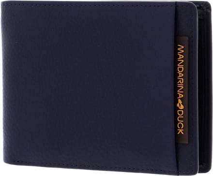 MANDARINA DUCK Leren Kaarthoes Dual Bifold Wallet Eclipse Blauw