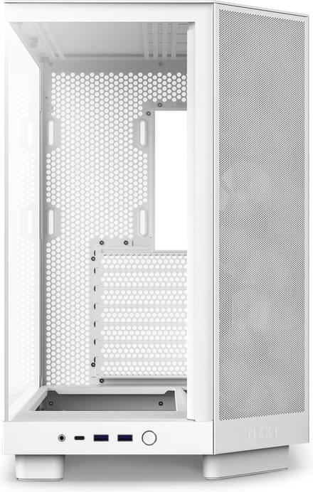 NZXT H6 Flow Compact Dual Chamber with RGB - Matte White - Case - Miditower - Wit