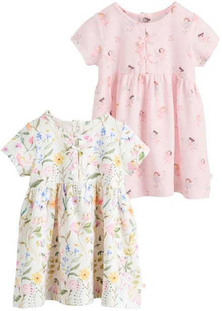 Next - Meisjes - Set van 2 babyjurkjes met korte mouwen - Roze