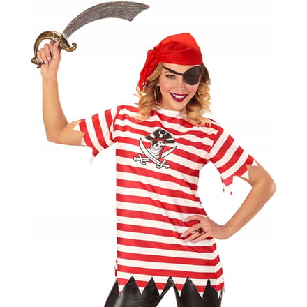 Kostuum Set Piraat Meisje Piraat Meisje Piraat T-shirt Bandana Hoofdband Feest, Xl red