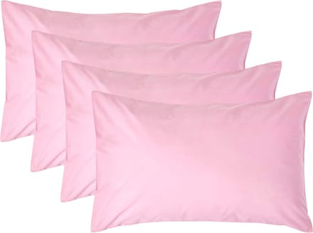 Homescapes Kussensloop 50x75 cm Set van 4 – Roze – 100% Egyptisch Perkal Katoen – 200 TC