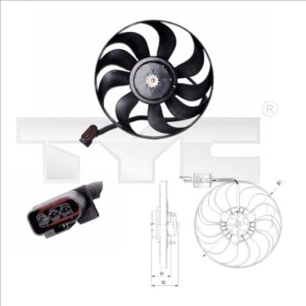 Koelventilatorwiel, motorkoeling TYC 837-0022
