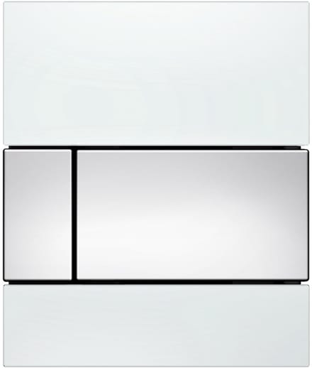 Tece TECEsquare - Urinoir bedieningsplaat, wit glas/glazend chroom 9242802