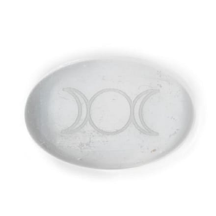 Selenietsteen met godinsymbool - 5.5x4x1.5cm