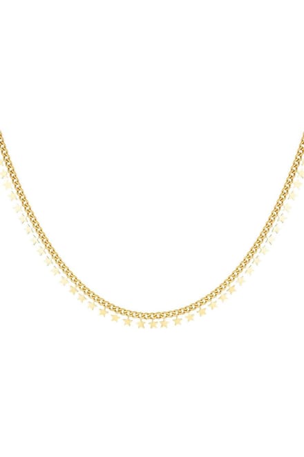 Rvs ketting sterren necklace goud kleur stainless steel