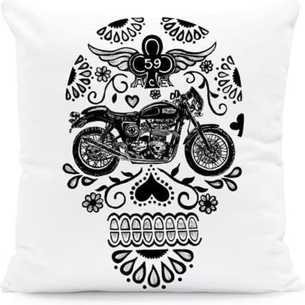 | Kussens | Kussenhoes Skull Zwart Wit | 45x45cm.