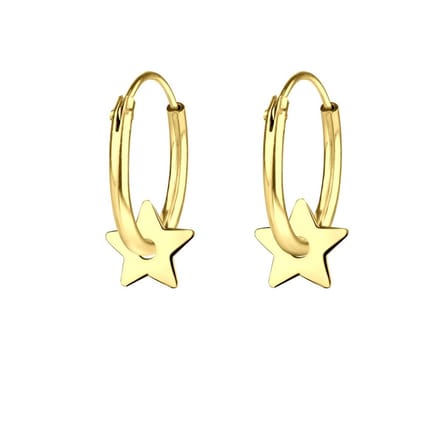 Joy|S - Zilveren ster oorbellen - oorringen - gold plated