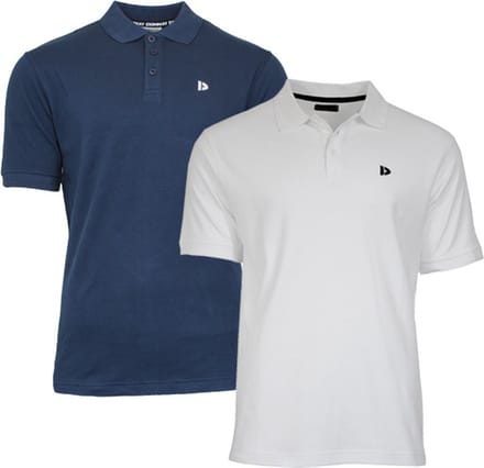 2-Pack Donnay - Polo (Noah) - Sportpolo - Heren - Navy/White (907) - maat M