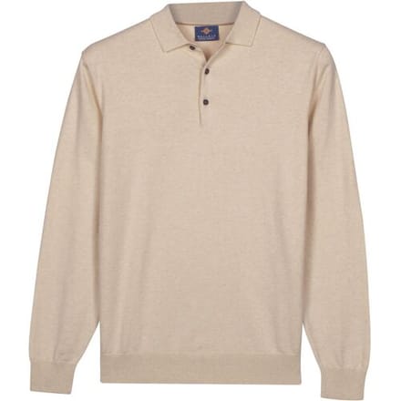 Baileys Trui Pima Cotton Polo Pullover Placket Buttons Soft Grey / male