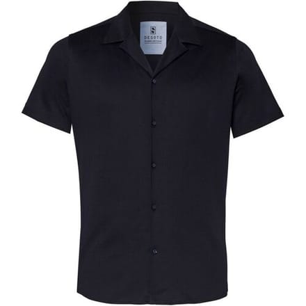 Desoto Overhemd Lido Collar Uni Color Cotton Navy / male