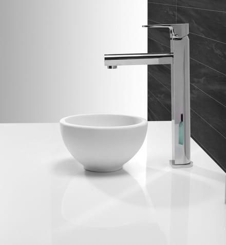 Wiesbaden Tessa solid surface opbouwfontein rond 20x20x11cm mat wit