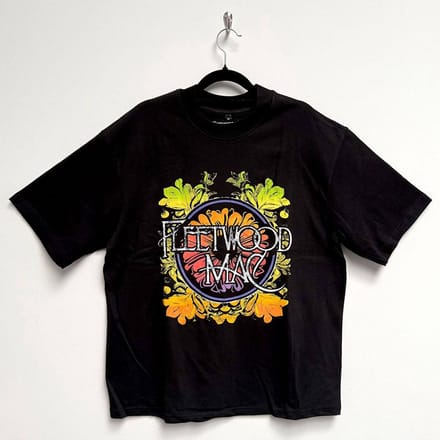 Fleetwood Mac - Circle Floral Logo Heren T-shirt - M - Zwart