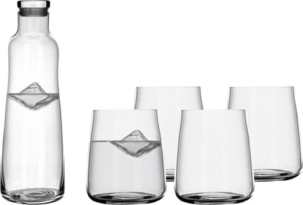 Lyngby Glas Zero Karaf set, karaf met glazen, drinkglazen set, glazen karaf, set van 5, klaar