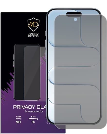 MobyDefend Screenprotector - Geschikt voor iPhone Air - Matte Privacy Glass Screensaver