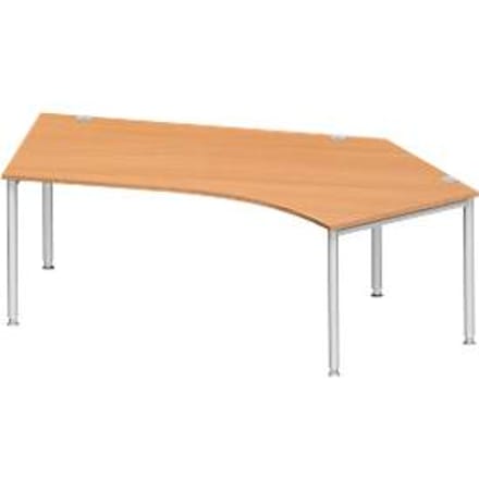 Schäfer Shop  Genius Hoekbureautafel MODENA FLEX 135°, aanbouw rechts, beuken