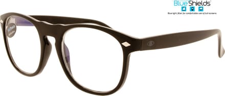 BlueShields NFB002 +2.00 Luciano - Leesbril - Beeldschermbril - Blauw licht filter lens - Glanzend zwart