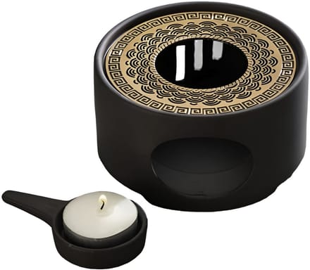 XEMM Rechaud - Warmhoudplaatje Theepot - Zwart met Koper Design - ø14,5 cm