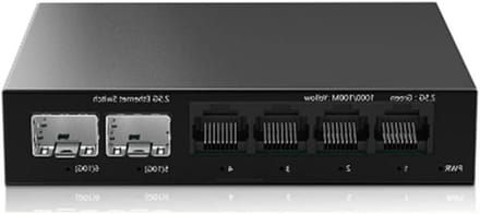 Netwerkswitch - Ethernet Switch - Snelle Internetverbinding - 4 Poorten 2.5 GbE - 10 GbE Sleuf - Zwart