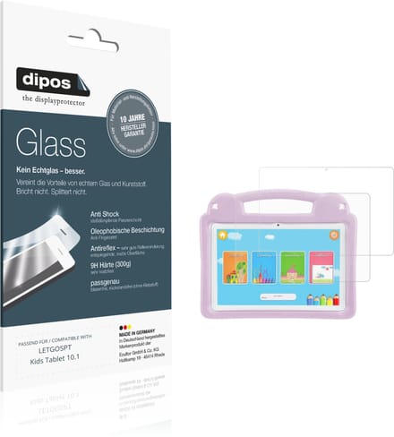 dipos – 2x Matte Pantserfolie geschikt voor LETGOSPT Kids Tablet 10.1 | 9H Screenprotector