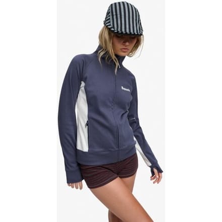 Superdry Bench Trainingsjack met Hoge Kraag en Contrast Blauw Grootte: XS