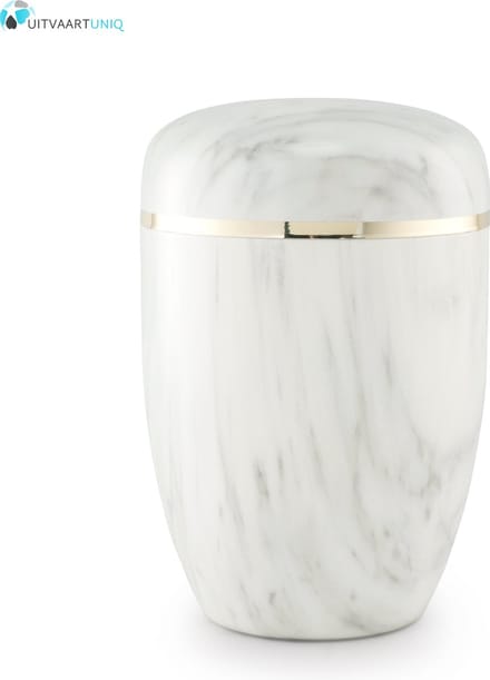 Bokaal urn wit marmerlook - staal