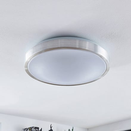 Lindby LED plafondlamp Emelie, Ø 42 cm, aluminiumkleurig, metaal