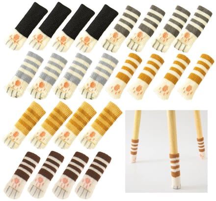 Dailygoods- Stoelpoothoezen 24 Stuks - Gebreide Stoelsokken