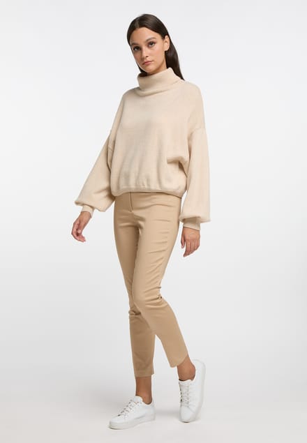RISA Gebreide coltrui teylon Dames beige