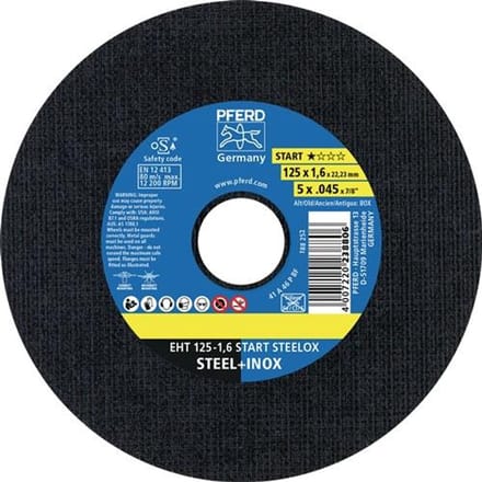 PFERD TOOLS EHT 125-1,6 START STEELOX 69121069 Doorslijpschijf 125 mm 25 stuk(s)