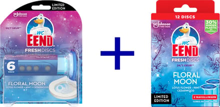 WC-Eend Fresh 6 Discs Floral Moon + Floral moon navulling 12 discs