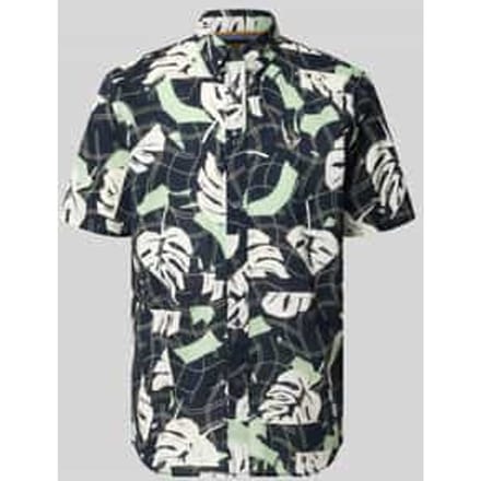 slim fit vrijetijdsoverhemd in all-over look met kentkraag