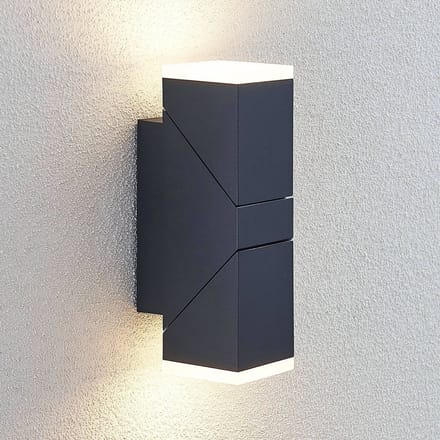 Lindby LED wandlamp Sally, 22cm, antraciet, IP54
