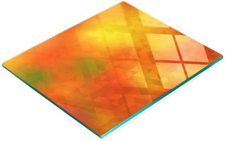 Duurzaam en stijlvol glazen bord met abstract driehoekspatroon 60x52 cm