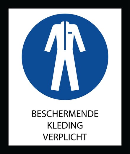 Bord ISO7010 Geboden Beschermende Kleding Verplicht 20 x 24 cm