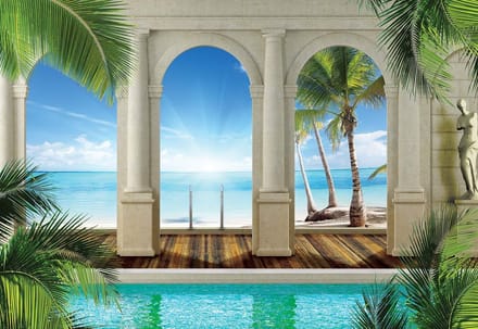 Fotobehang  Tropical Beach | DEUR - 211cm x 90cm | 130g/m2 Vlies